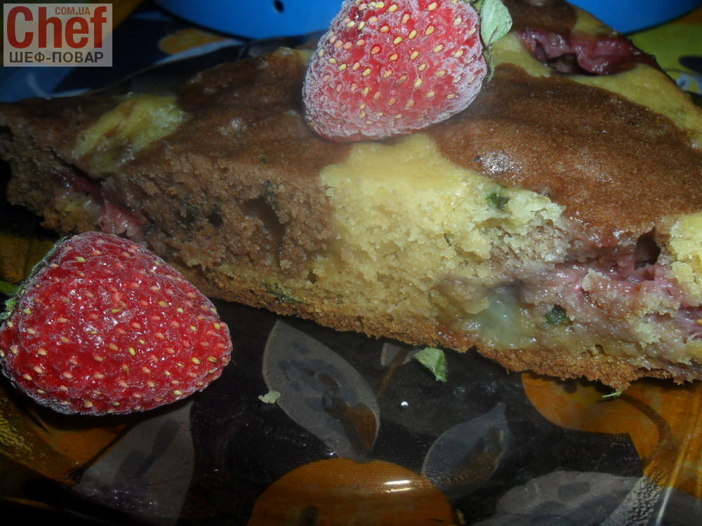 Творожный пирог на сковороде с яблоками