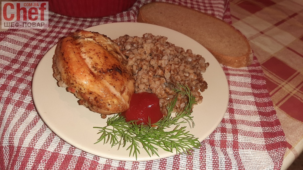 Рецепт запечённой курицы с гречкой