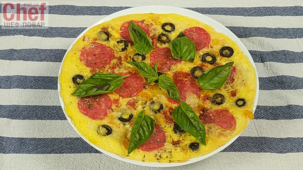 Сытный омлет «А-ля пицца» на сковороде – пошаговый рецепт приготовления с фото