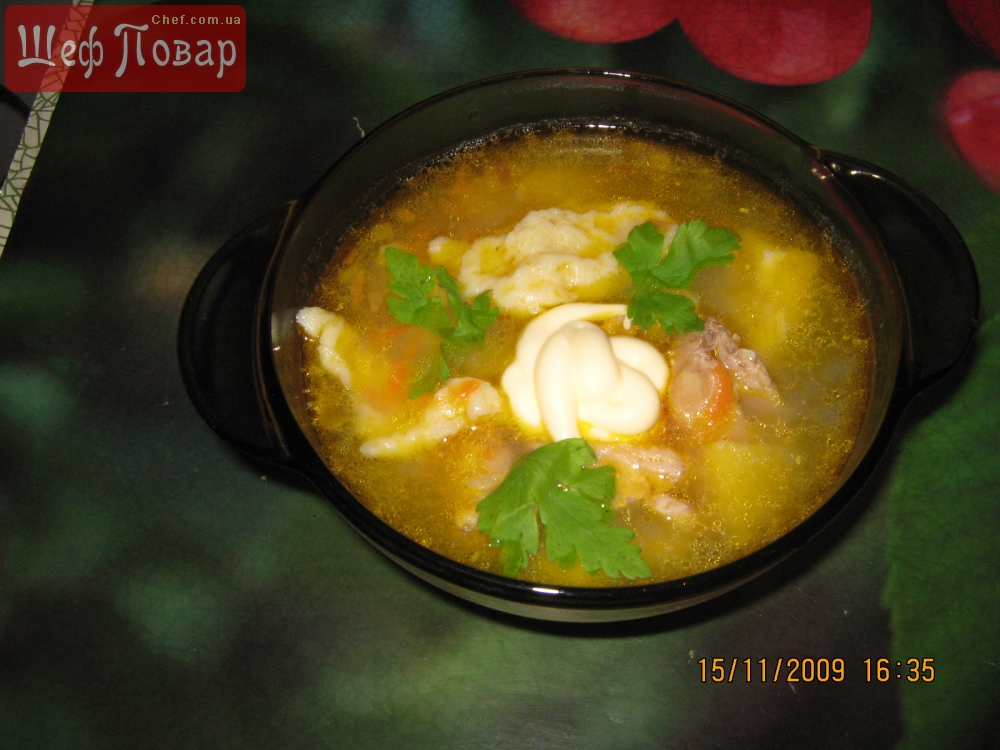 Суп с клецками рецепт с фото