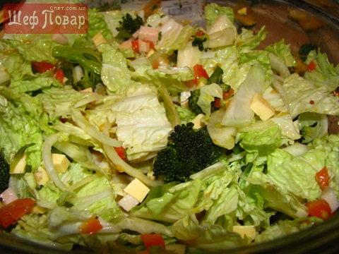 Салат из пекинской капусты, пошаговый рецепт на 38 ккал, фото, ингредиенты - Yaskaa