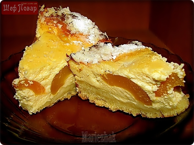   Творожно-персиковый пирог