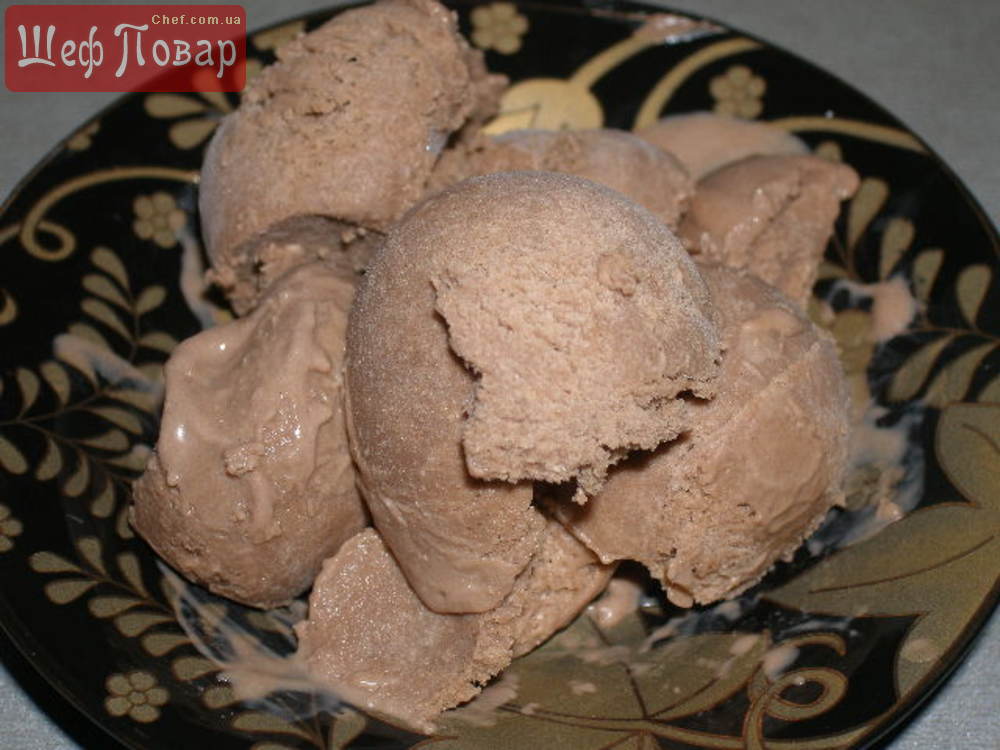 Шоколадное мороженое без сливок и без мороженицы