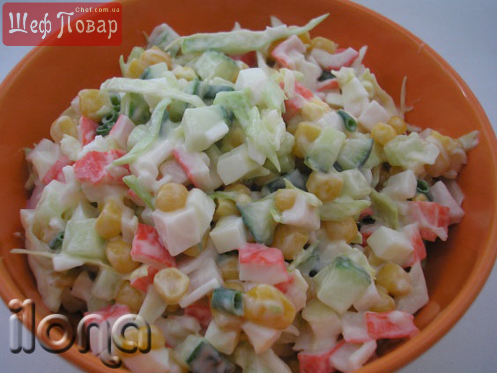 Крабовый салат без майонеза – простой и вкусный рецепт с фото (пошагово)