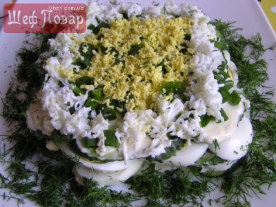 Салат зеленый: из огурцов и яиц