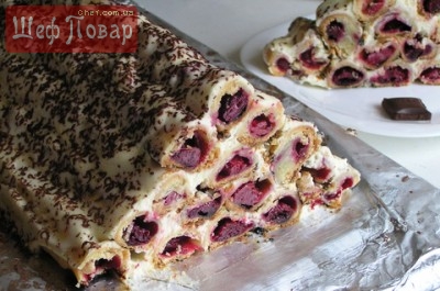 Торт *вишневая горка* - пошаговый рецепт с фото ( просмотров)
