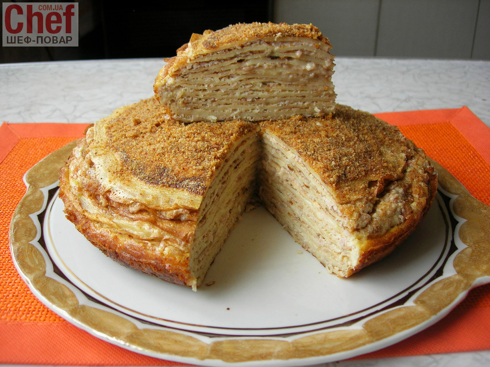 Закусочный блинный торт с разнообразной начинкой - Рецепт | aikimaster.ru