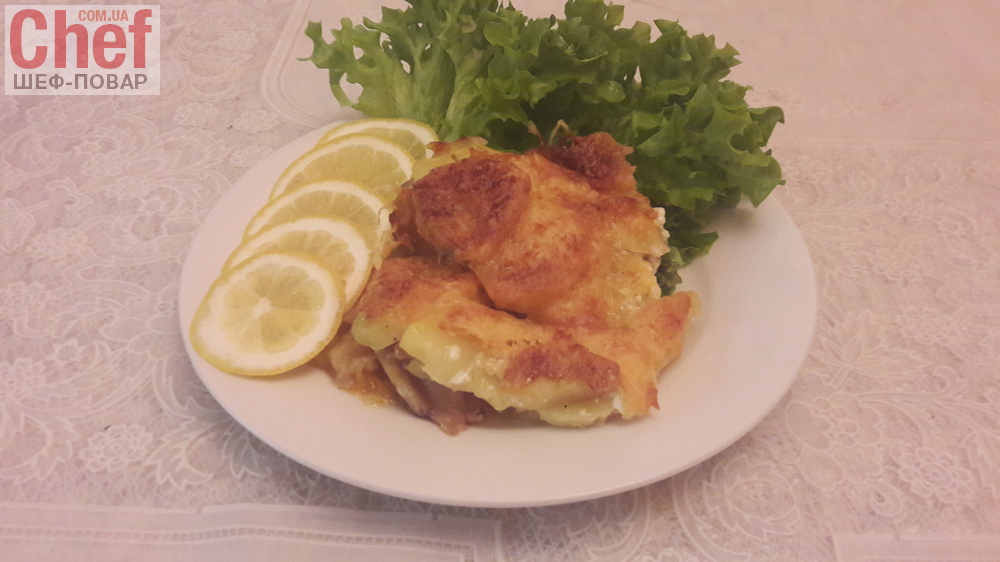Запеченная рыба с картофелем