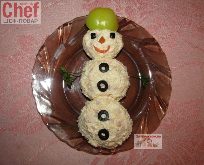 Новогодний салат «Снеговик» 