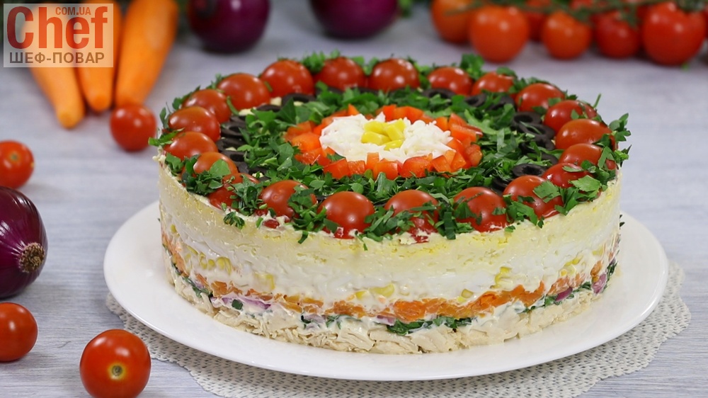 Слоеные салаты - лучшие рецепты вкусных и красивых закусок