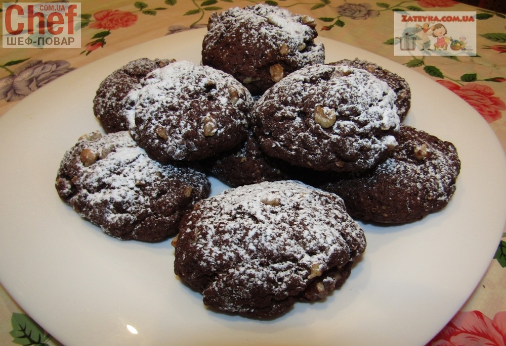 Постное шоколадно-ореховое печенье