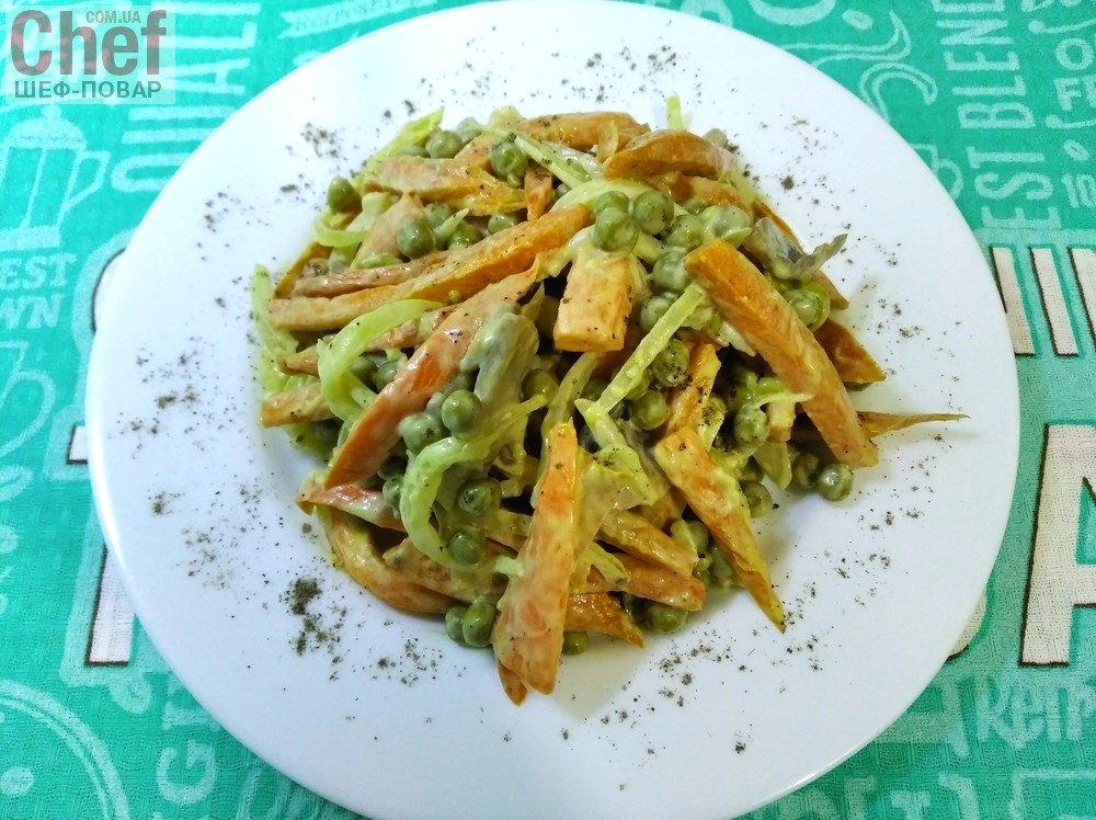 Салат из зелёного горошка – кулинарный рецепт