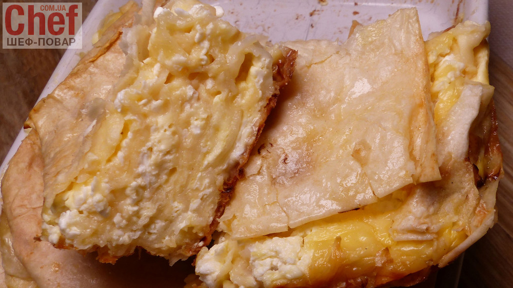Пирог из лаваша с сыром и творогом