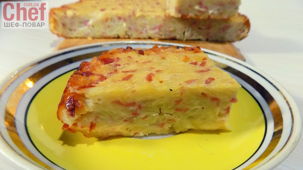 Вкусная запеканка из кариофеля с сыром и сосисками