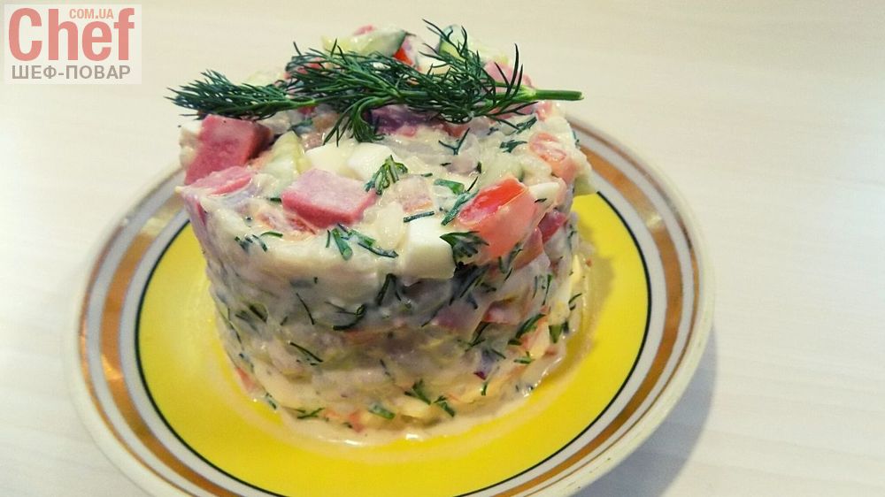 Очень простой и вкусный салат со скумбрией и рисом