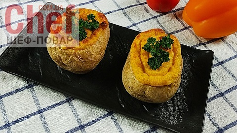 Фаршированный картофель с мясом и грибами под хрустящей корочкой